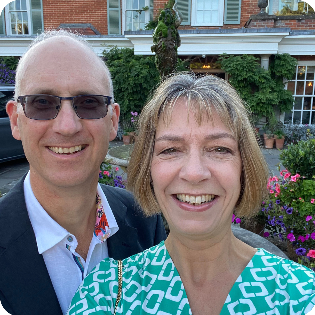 Liz & Doug at an event at Chewton Glen luxury event hotel